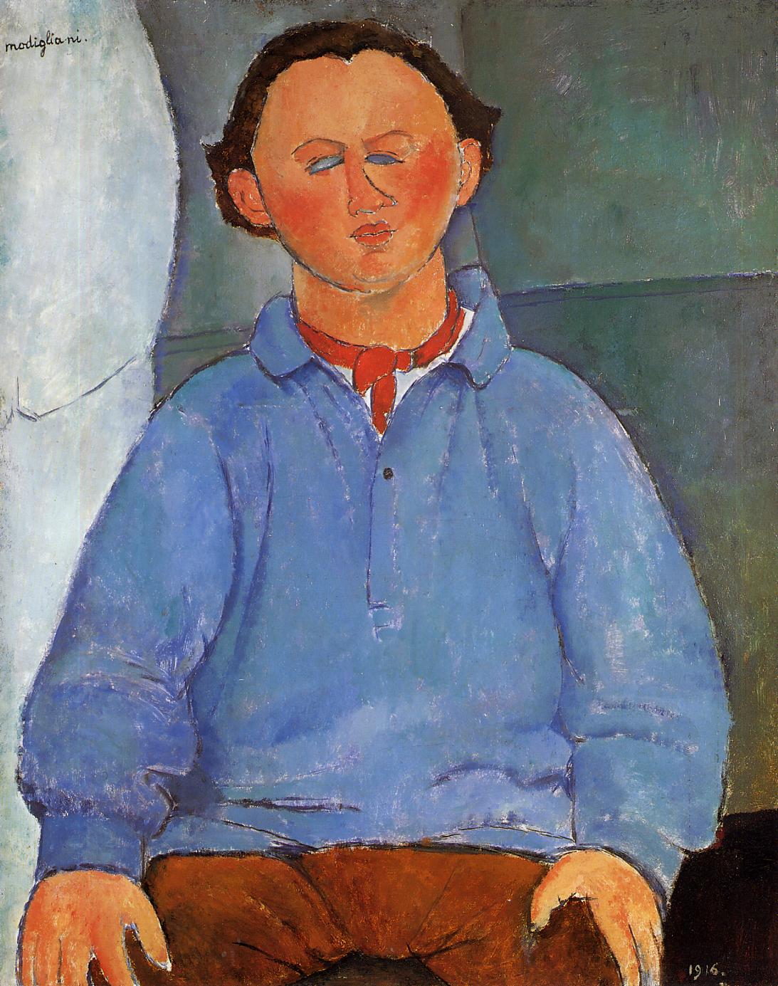 Portrait of Oscar Meistchaninoff - Amedeo Modigliani Paintings